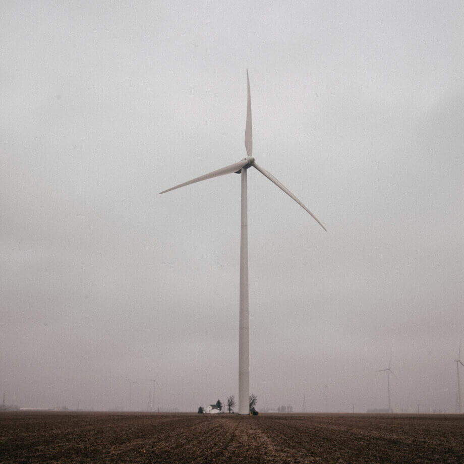 Lone windmill in a field